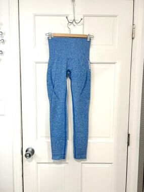 Gymshark Vital Seamless Leggings Blue Heather Marl High Rise Yoga Pants Size S